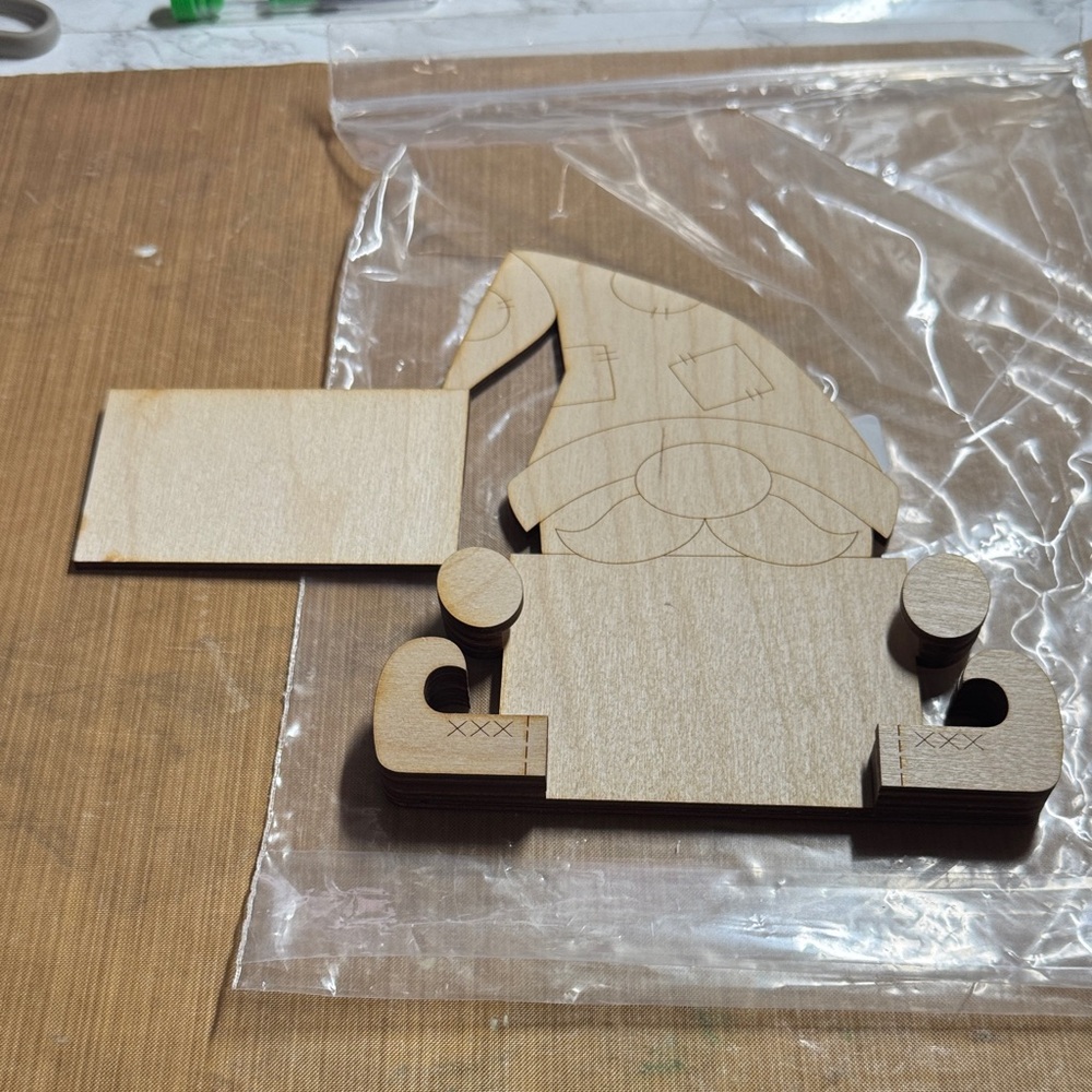 Wooden Santa Ornament Cutout - Natural Birch